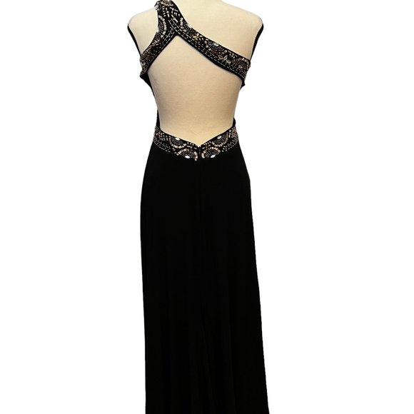 Blondie Nites By Stacy Sklar One Shoulder Long Gown, Size: 1 - Picture 3 of 4
